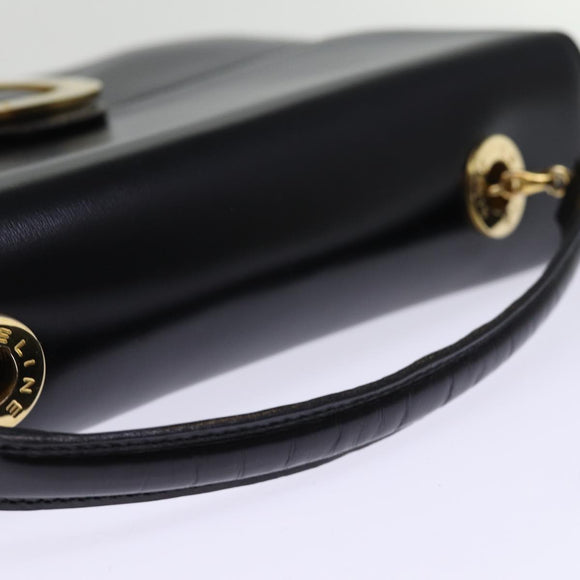CELINE Hand Bag Leather 2way Black Auth 73008V