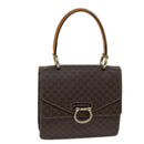 CELINE Macadam Canvas Hand Bag PVC Brown Auth 73012-1