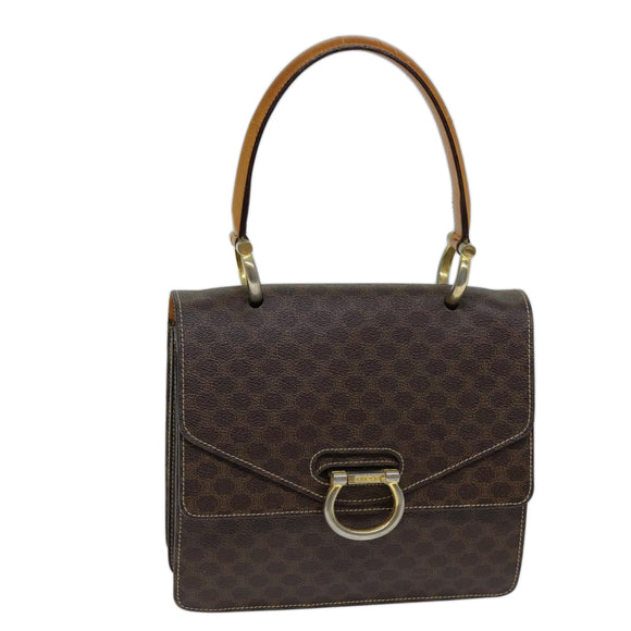 CELINE Macadam Canvas Handtasche PVC Braun Auth 73012