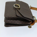 CELINE Macadam Canvas Hand Bag PVC Brown Auth 73012-3