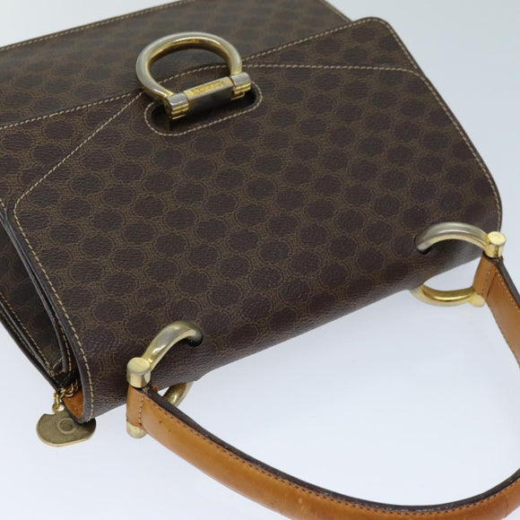 CELINE Macadam Canvas Handtasche PVC Braun Auth 73012
