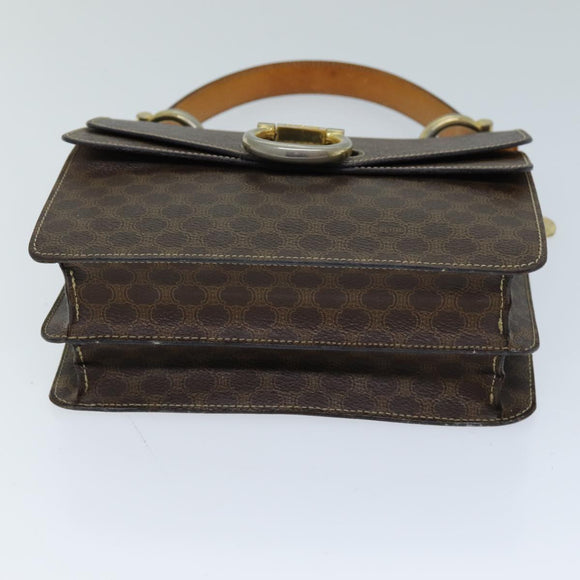 CELINE Macadam Canvas Handtasche PVC Braun Auth 73012