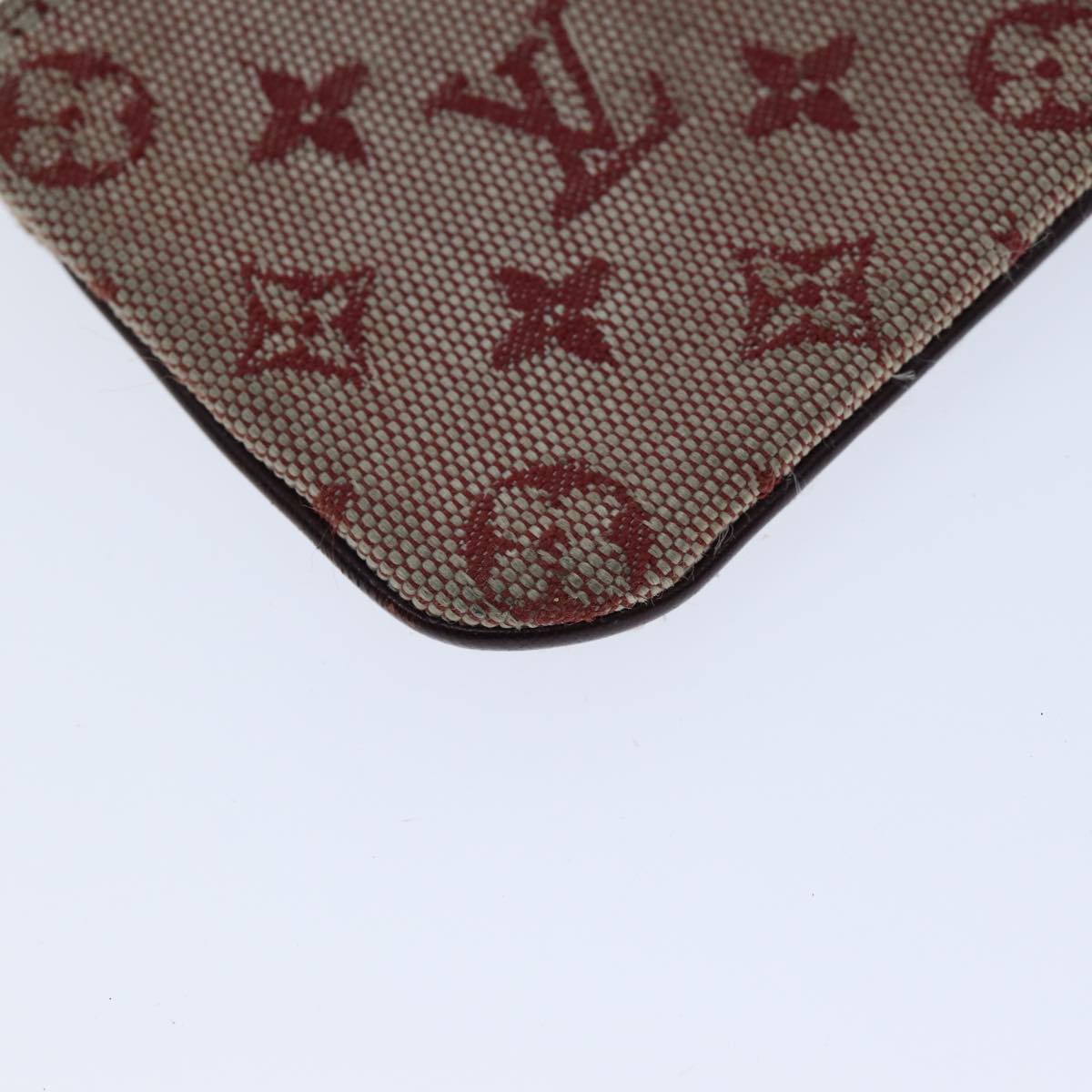 LOUIS VUITTON Monogram Mini Pochette Cles Coin Purse Red M92238 LV Auth 73019