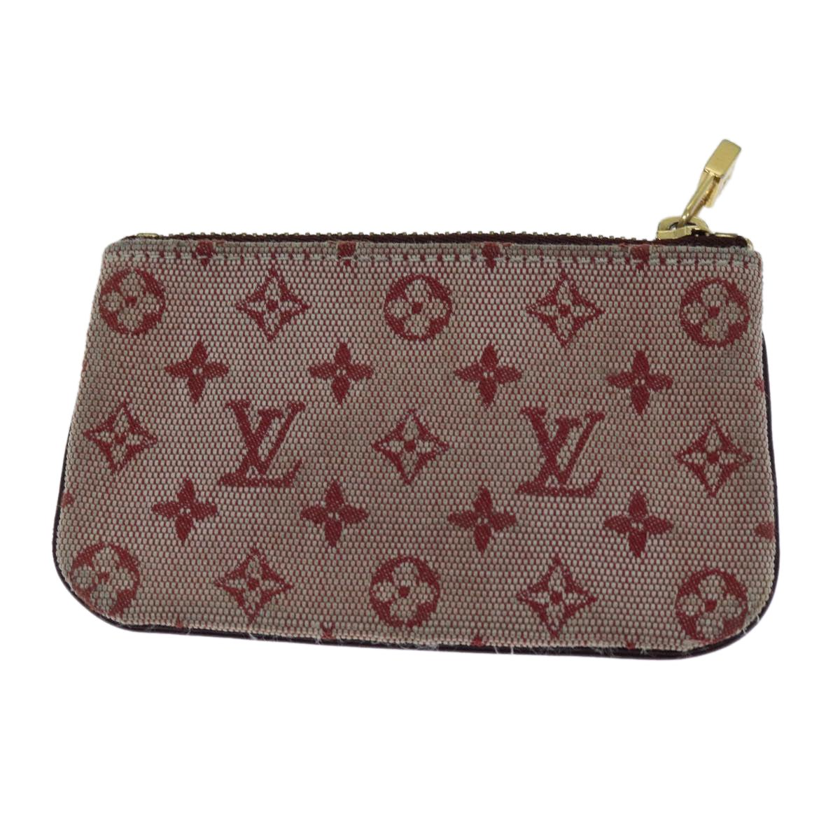 LOUIS VUITTON Monogram Mini Pochette Cles Coin Purse Red M92238 LV Auth 73019 - 0