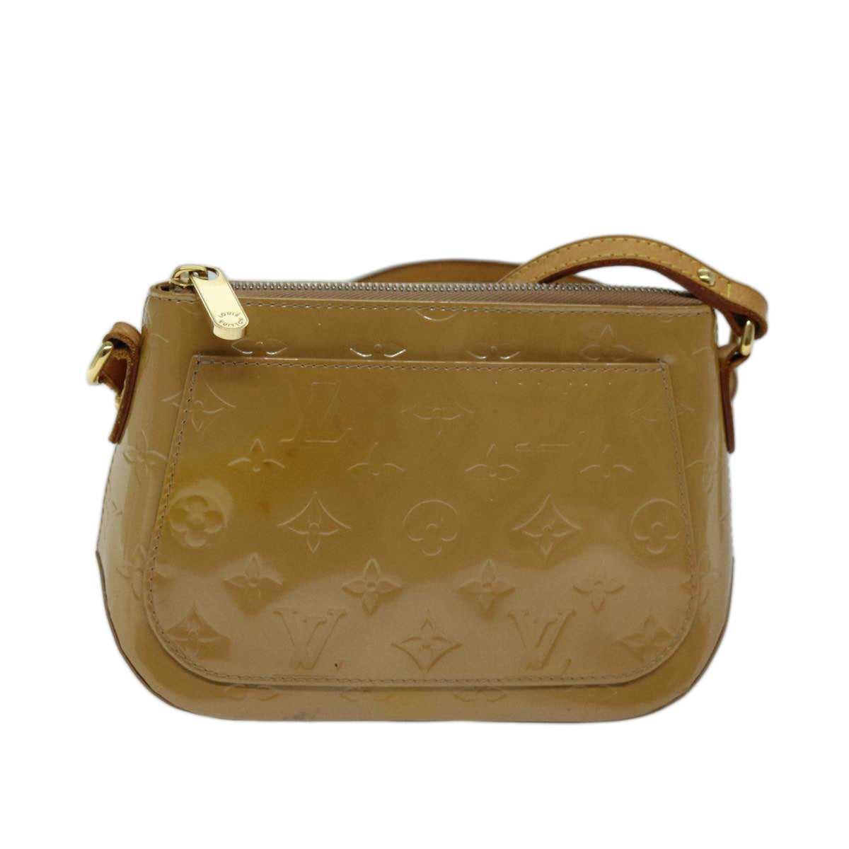 LOUIS VUITTON Vernis Minna Street Shoulder Bag Noisette M91508 LV Auth 73021