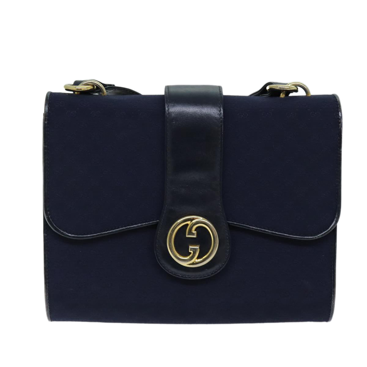 GUCCI Micro GG Canvas Shoulder Bag Navy Auth 73031 - 0