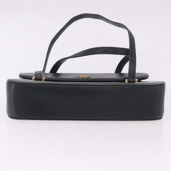 GUCCI Hand Bag Leather Black Auth 73035