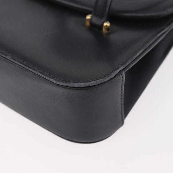 GUCCI Hand Bag Leather Black Auth 73035