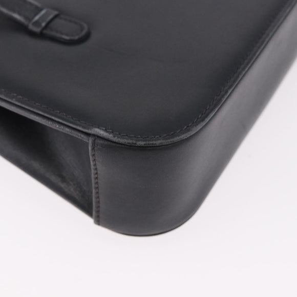 GUCCI Hand Bag Leather Black Auth 73035
