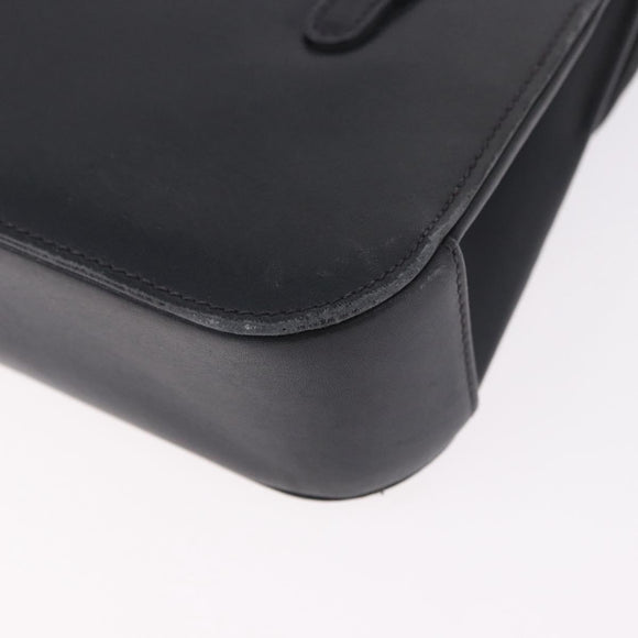 GUCCI Hand Bag Leather Black Auth 73035