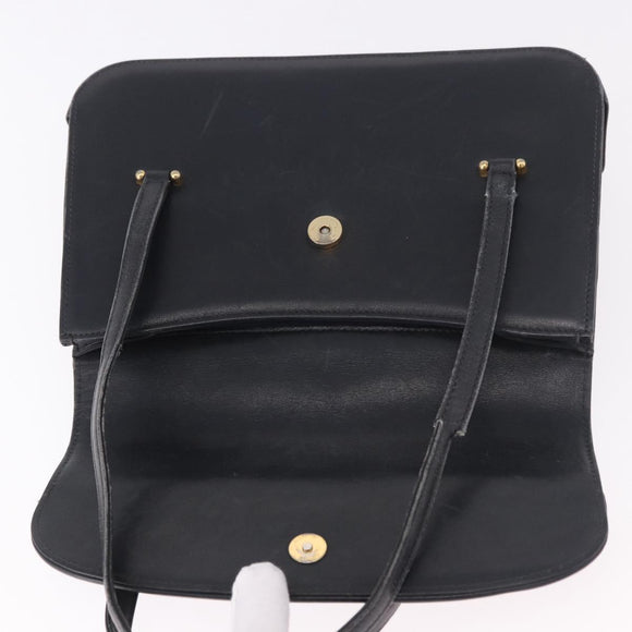 GUCCI Hand Bag Leather Black Auth 73035