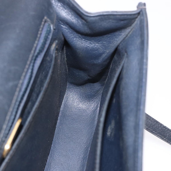 GUCCI Hand Bag Leather Black Auth 73035