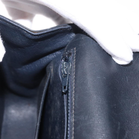 GUCCI Hand Bag Leather Black Auth 73035