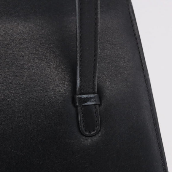 GUCCI Hand Bag Leather Black Auth 73035