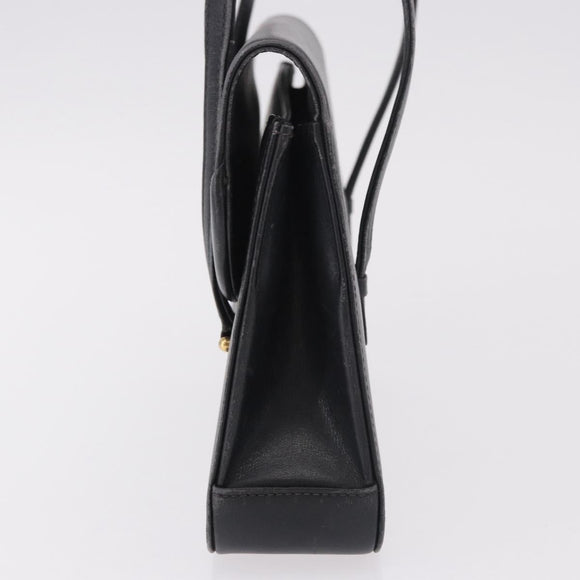 GUCCI Hand Bag Leather Black Auth 73035