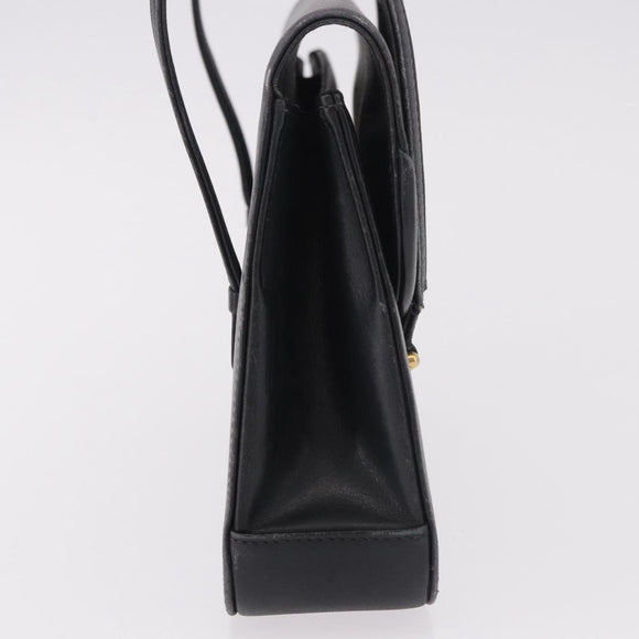 GUCCI Hand Bag Leather Black Auth 73035