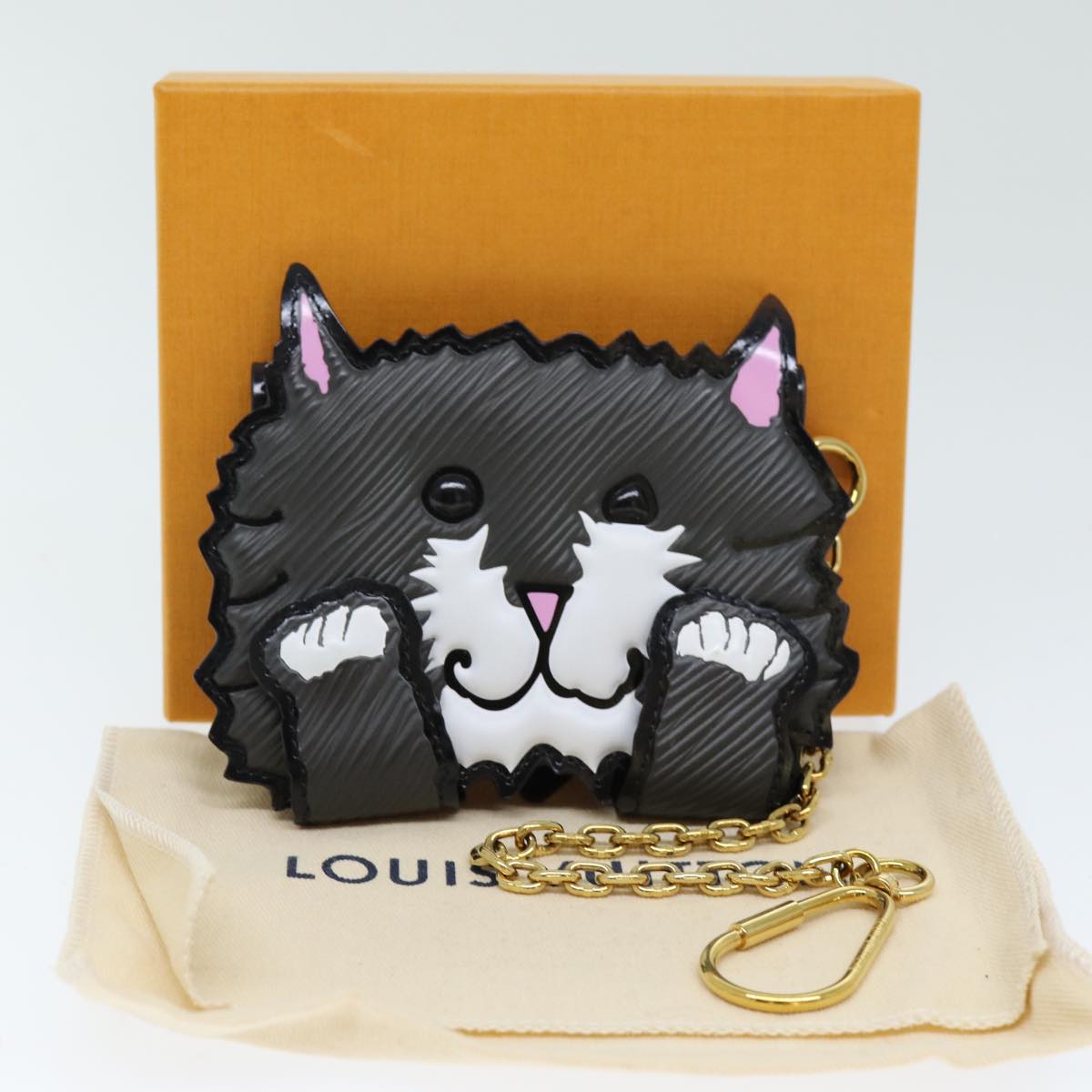 LOUIS VUITTON Catgram Card holder Card Case Gray M63898 LV Auth 73040A