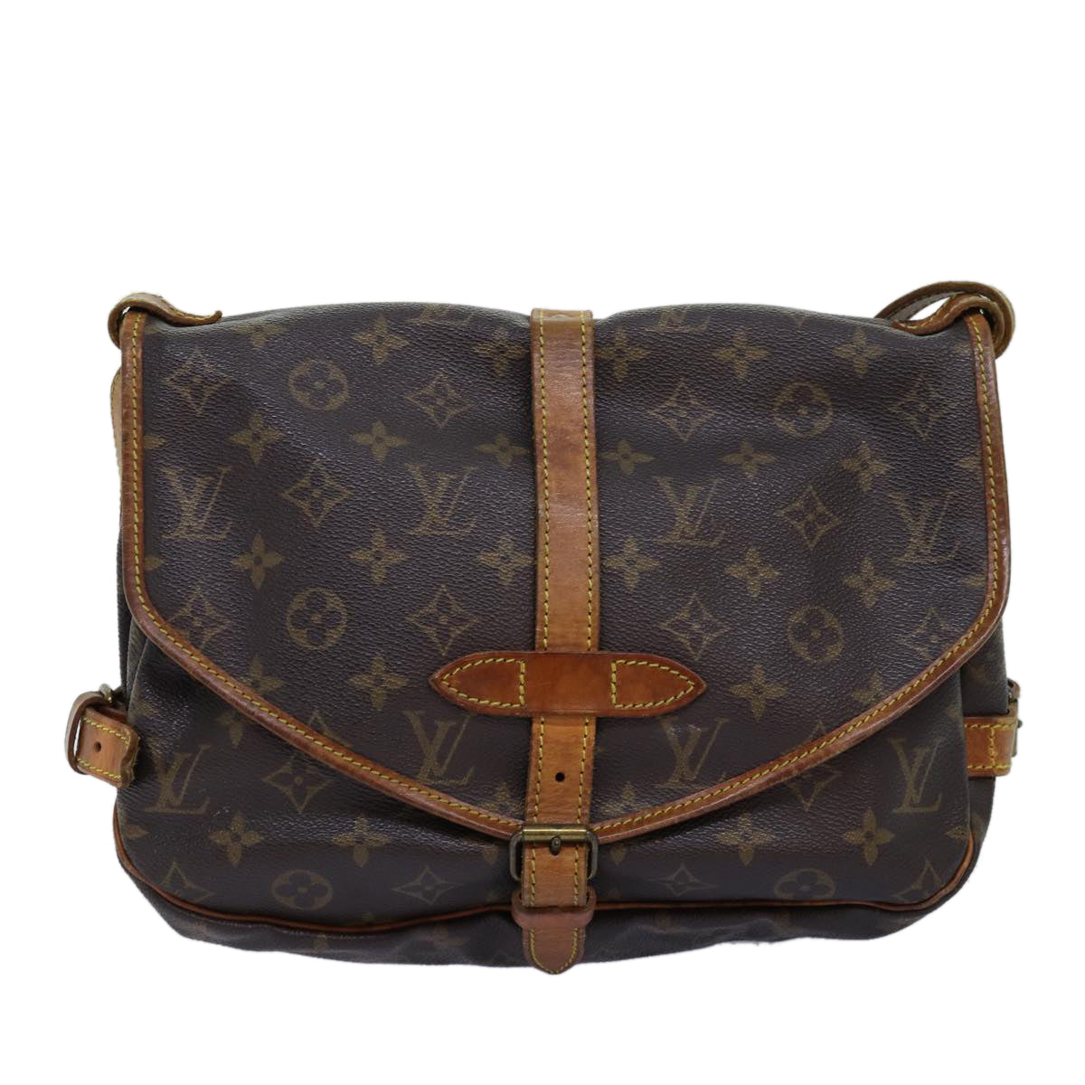 LOUIS VUITTON Monogram Saumur 30 Shoulder Bag M42256 LV Auth 73043