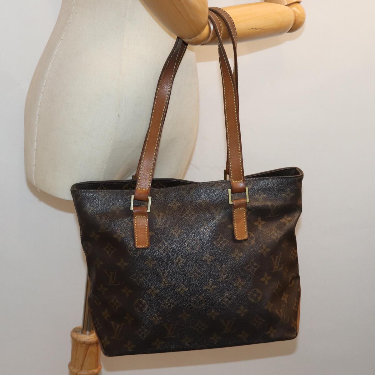 LOUIS VUITTON Monogram Cabas Piano Tote Bag M51148 LV Auth 73078