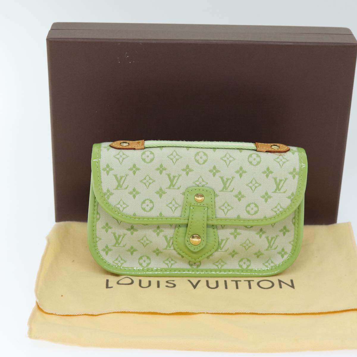 LOUIS VUITTON Monogram Mini Trousse Marie Kate Pouch Green M92935 Auth 73086SA