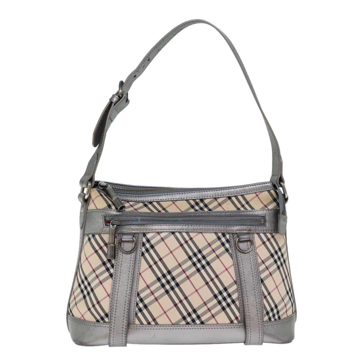 BURBERRY Nova Check Shoulder Bag Canvas Beige Auth 73089