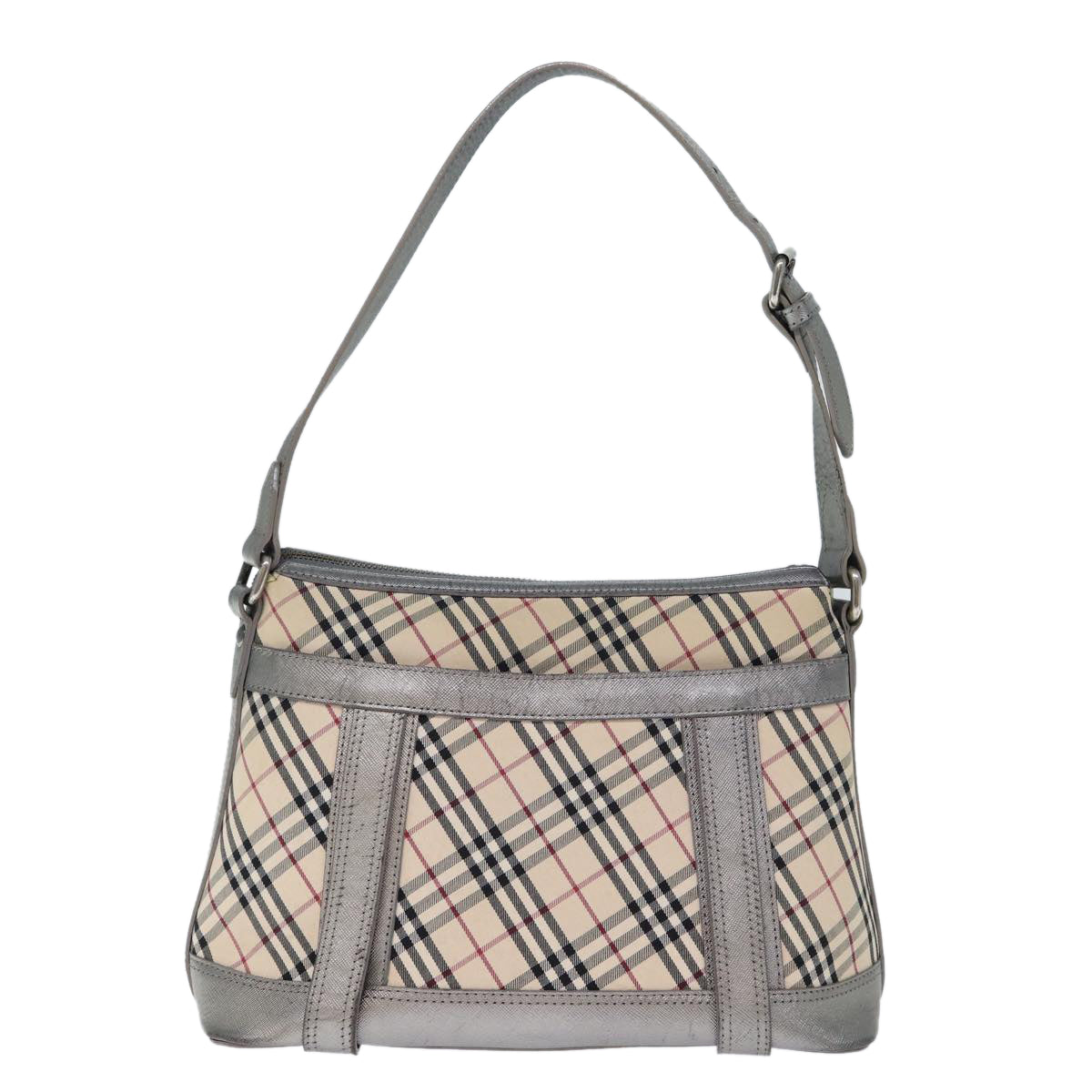 BURBERRY Nova Check Shoulder Bag Canvas Beige Auth 73089