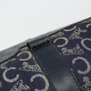 CELINE C Sulky Hand Bag Canvas Navy Gold Auth 73095-5