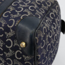 CELINE C Sulky Hand Bag Canvas Navy Gold Auth 73095-16