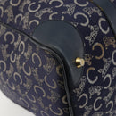 CELINE C Sulky Hand Bag Canvas Navy Gold Auth 73095-10
