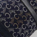 CELINE C Sulky Hand Bag Canvas Navy Gold Auth 73095-17