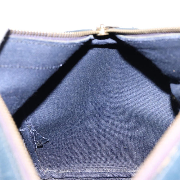 CELINE C Sulky Hand Bag Canvas Navy Gold Auth 73095