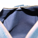 CELINE C Sulky Hand Bag Canvas Navy Gold Auth 73095-22