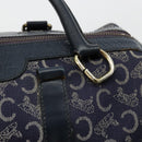 CELINE C Sulky Hand Bag Canvas Navy Gold Auth 73095-8