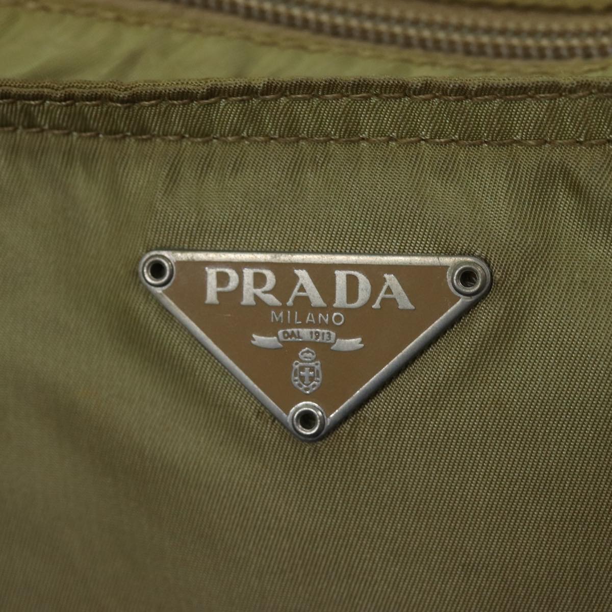 PRADA Shoulder Bag Nylon Beige Auth 73098