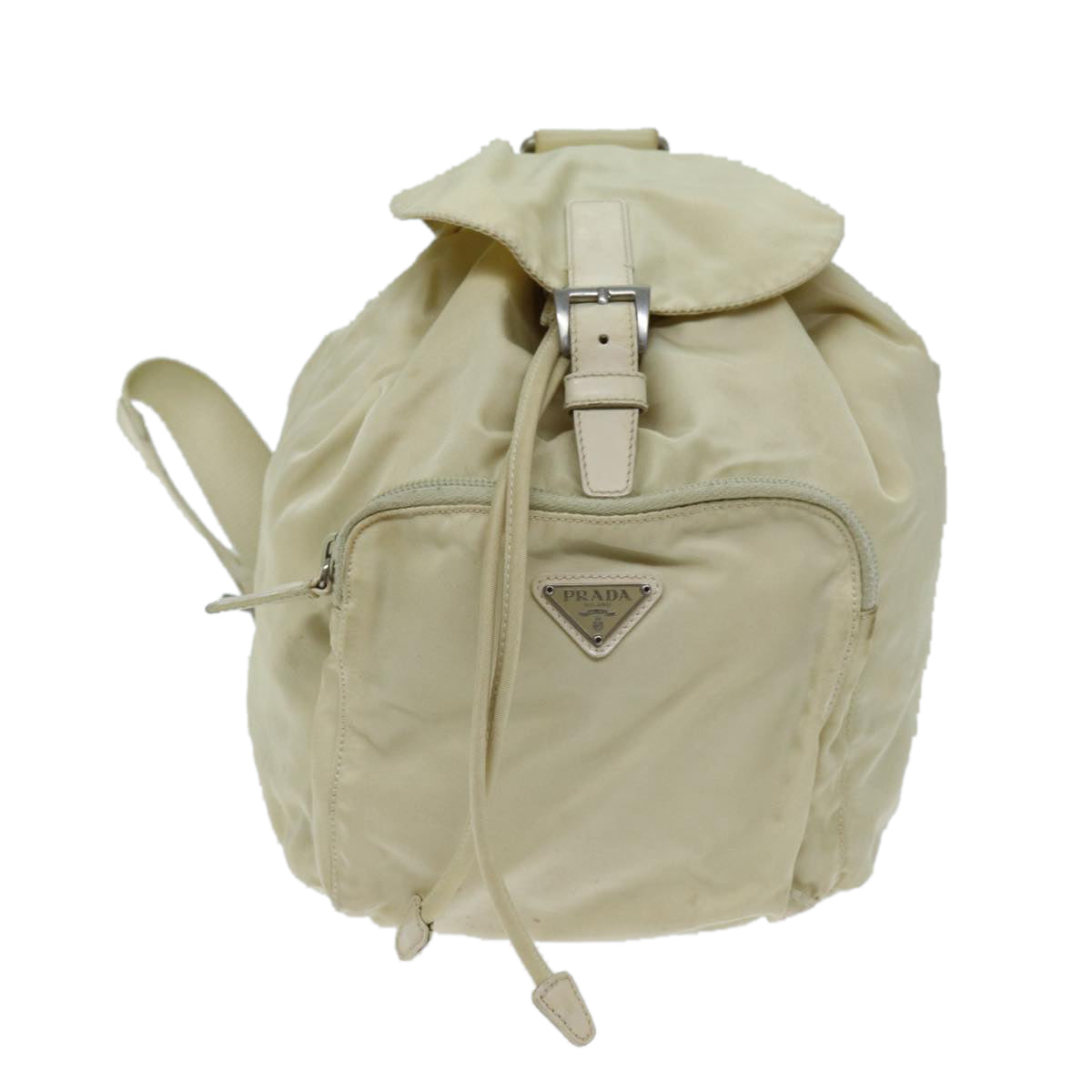PRADA Backpack Nylon Cream Auth 73099