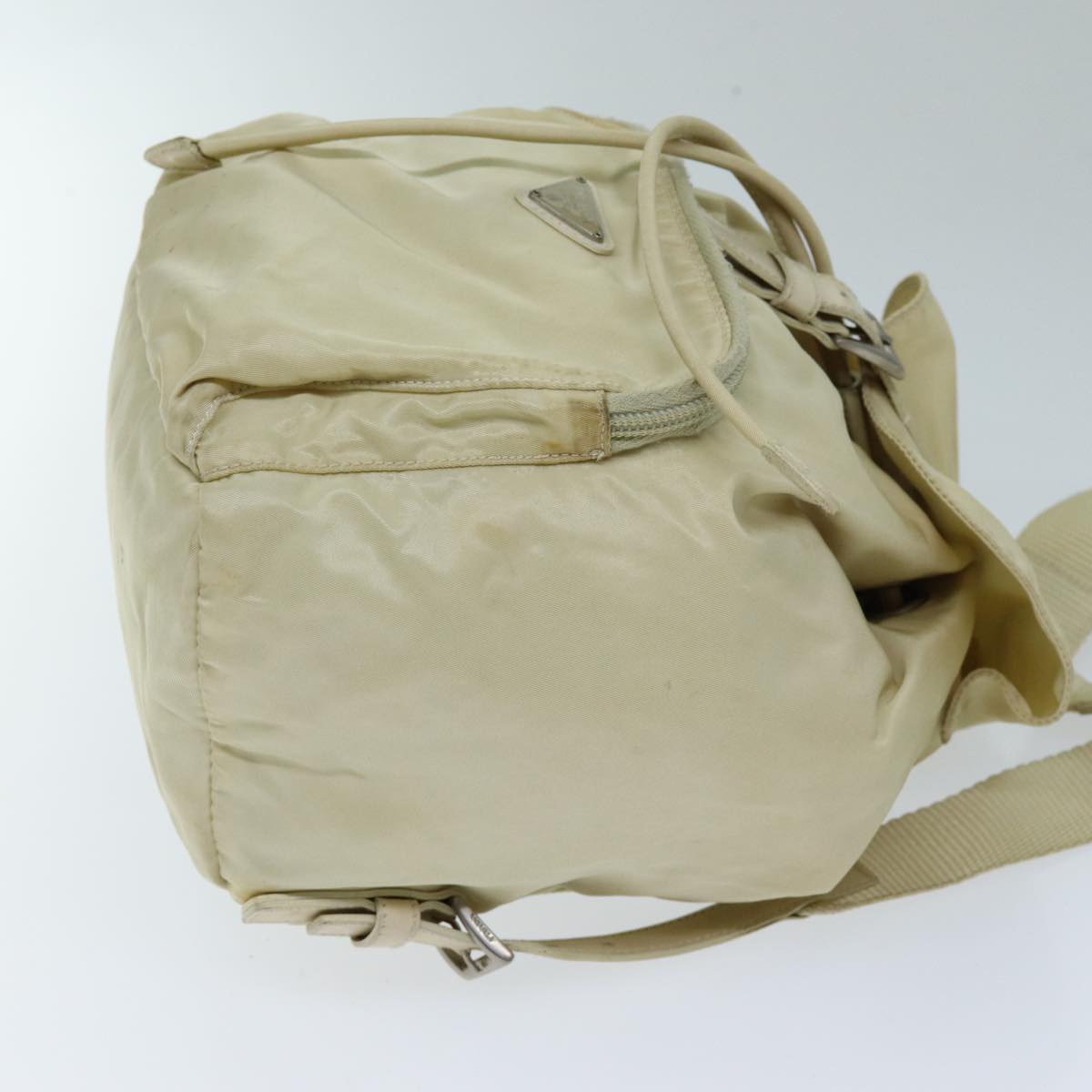 PRADA Backpack Nylon Cream Auth 73099