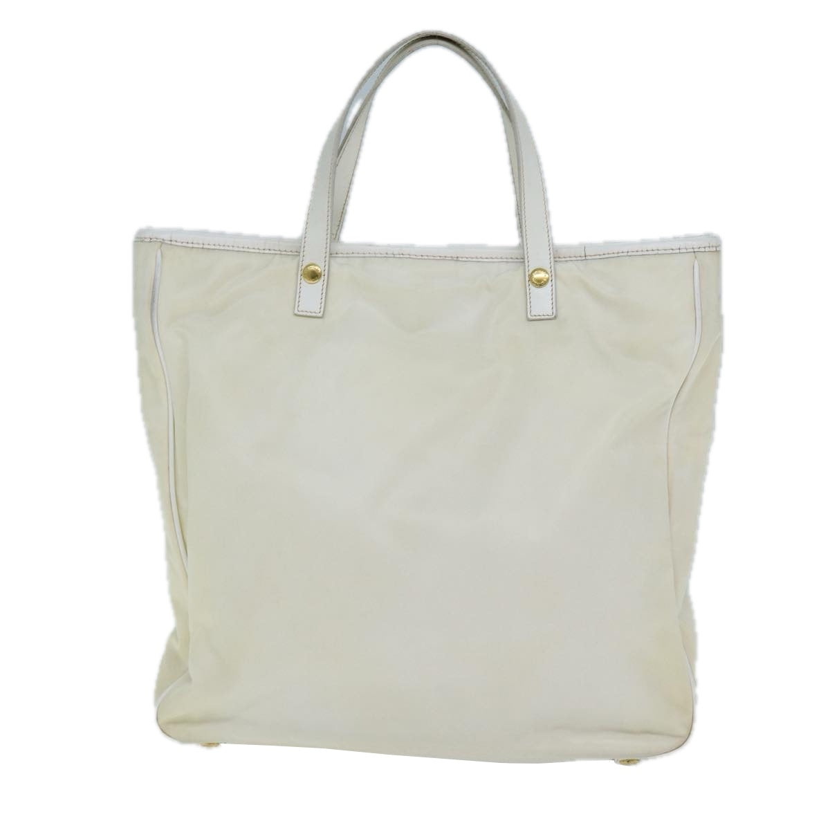 PRADA Tote Bag Nylon 2way White Auth 73106 - 0