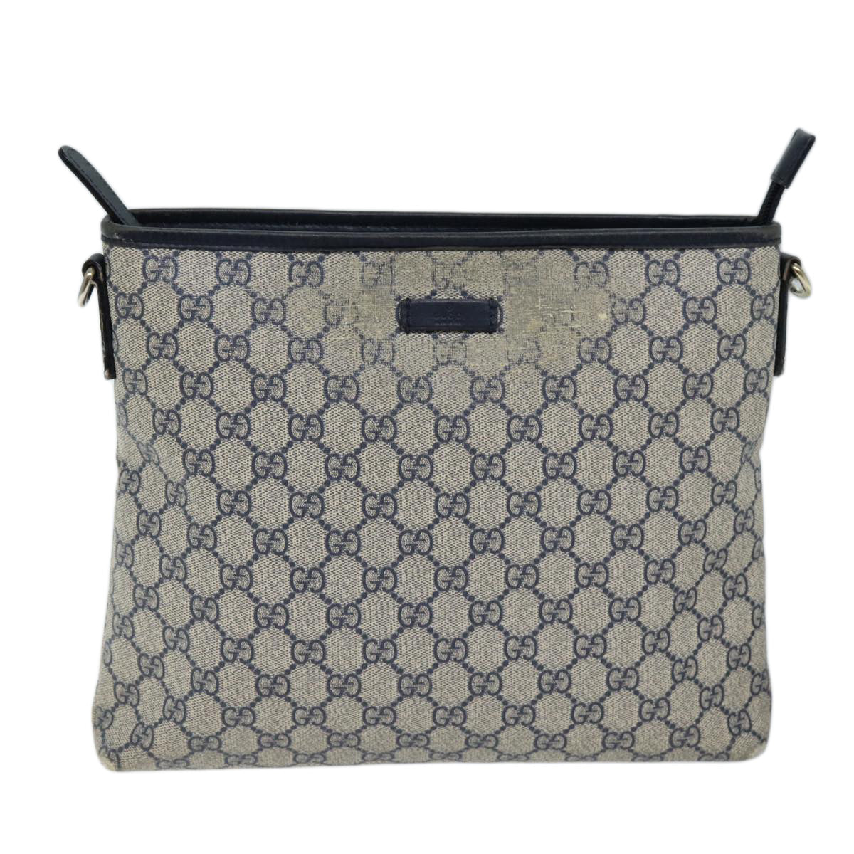 GUCCI GG Supreme Shoulder Bag PVC Outlet Navy 388924 Auth 73108