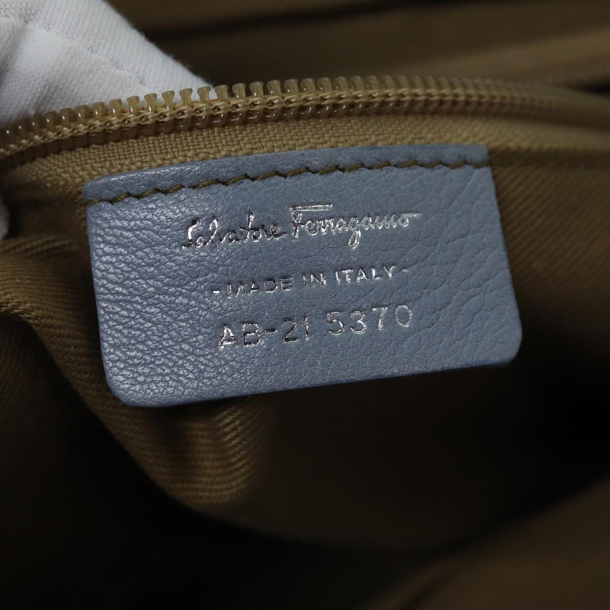 Salvatore Ferragamo Gancini Hand Bag Leather Gray Auth 73132