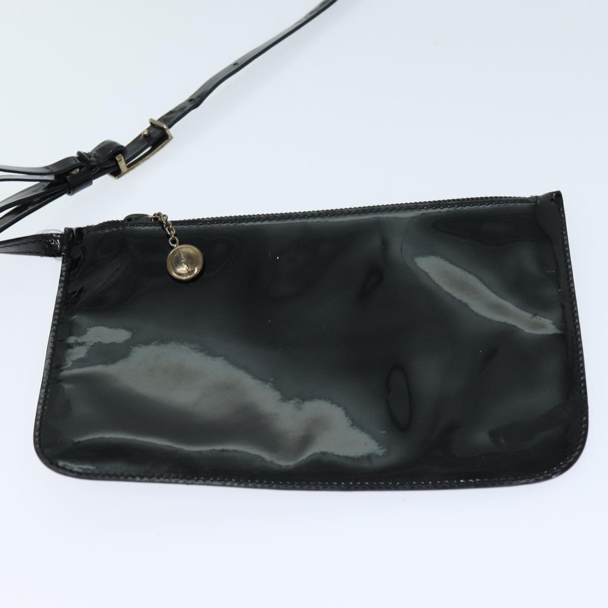 GUCCI Shoulder Bag Patent leather Black Auth 73146