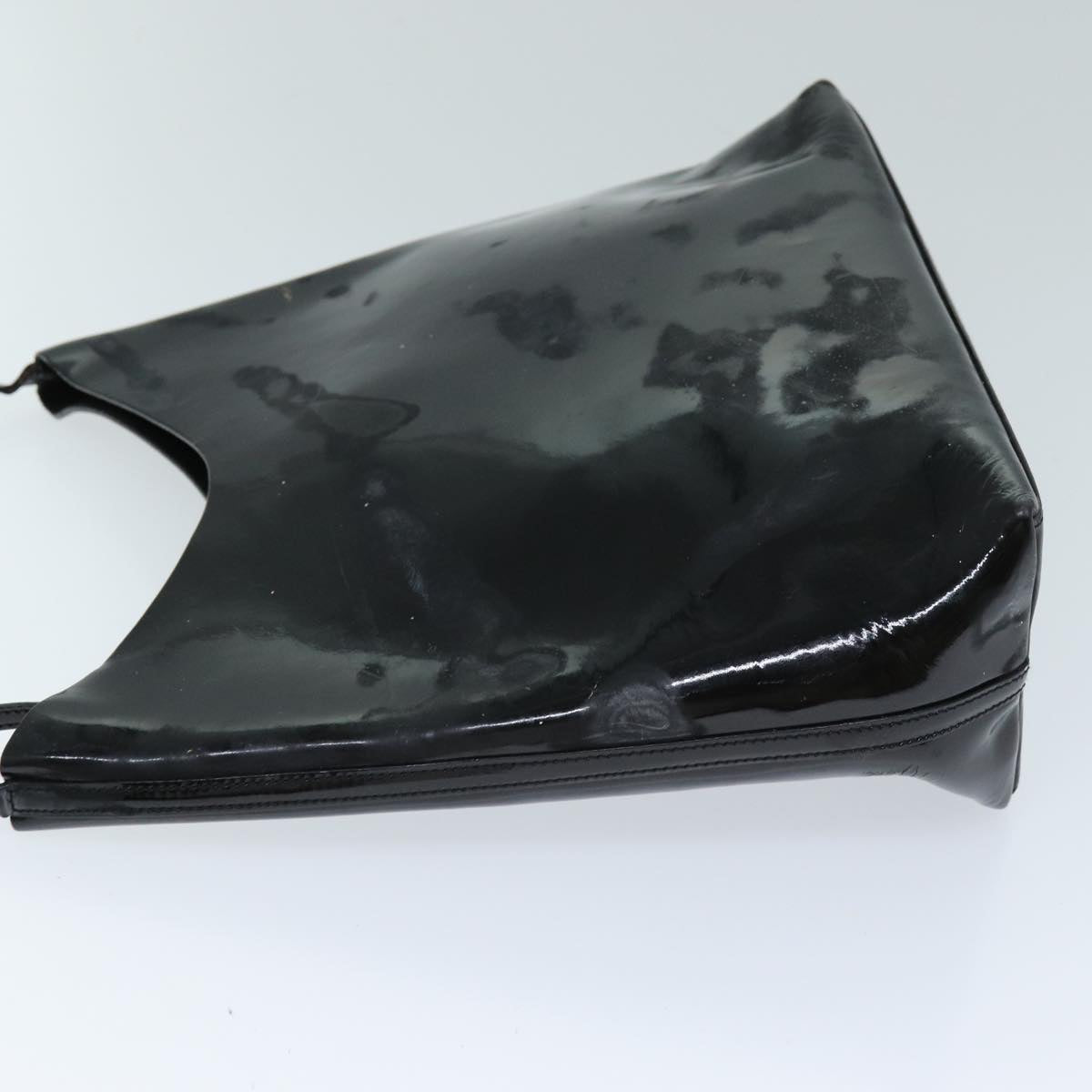 GUCCI Shoulder Bag Patent leather Black Auth 73146