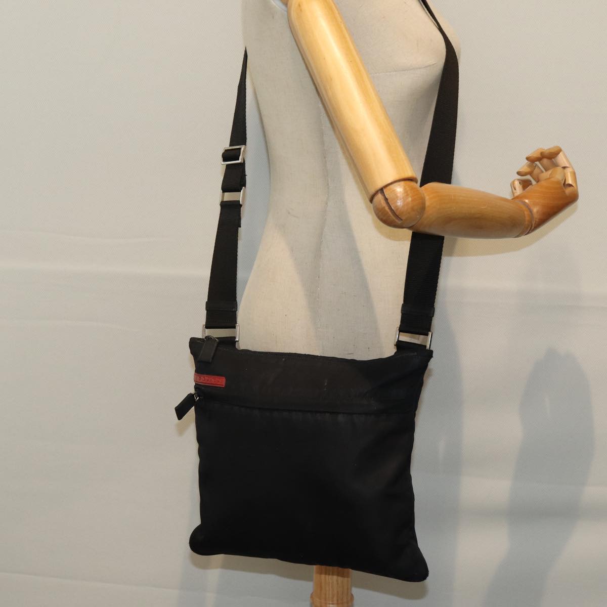 PRADA Sports Shoulder Bag Nylon Black Auth 73150