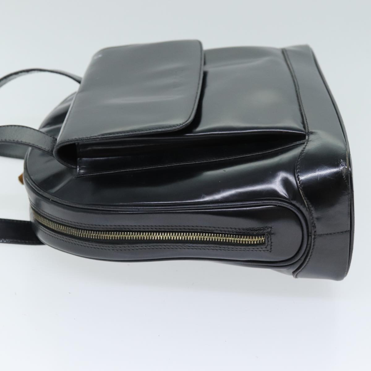 GUCCI Shoulder Bag Patent leather Black 001 090 1649 Auth 73156