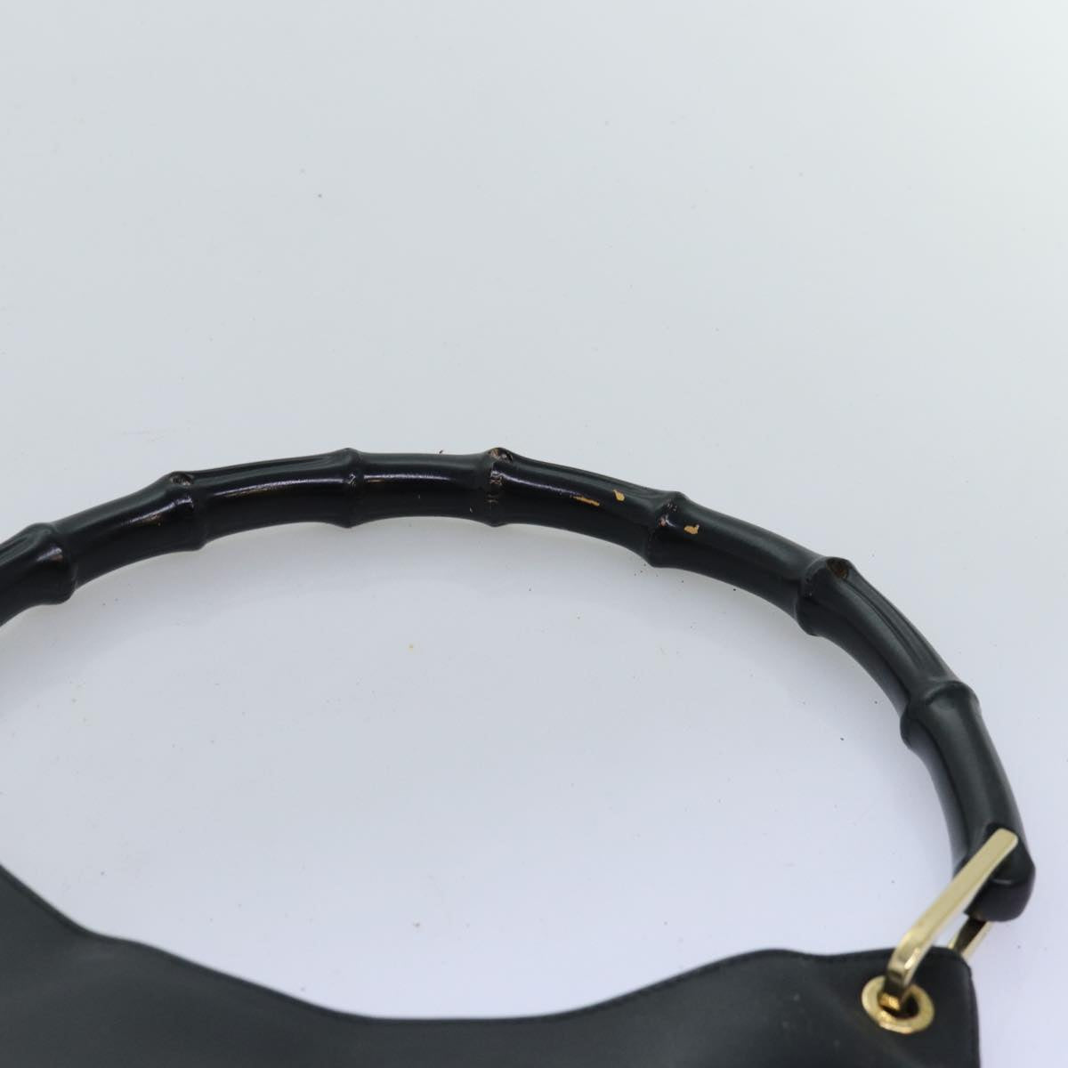 GUCCI Bamboo Shoulder Bag Leather Black 0013006 Auth 73163