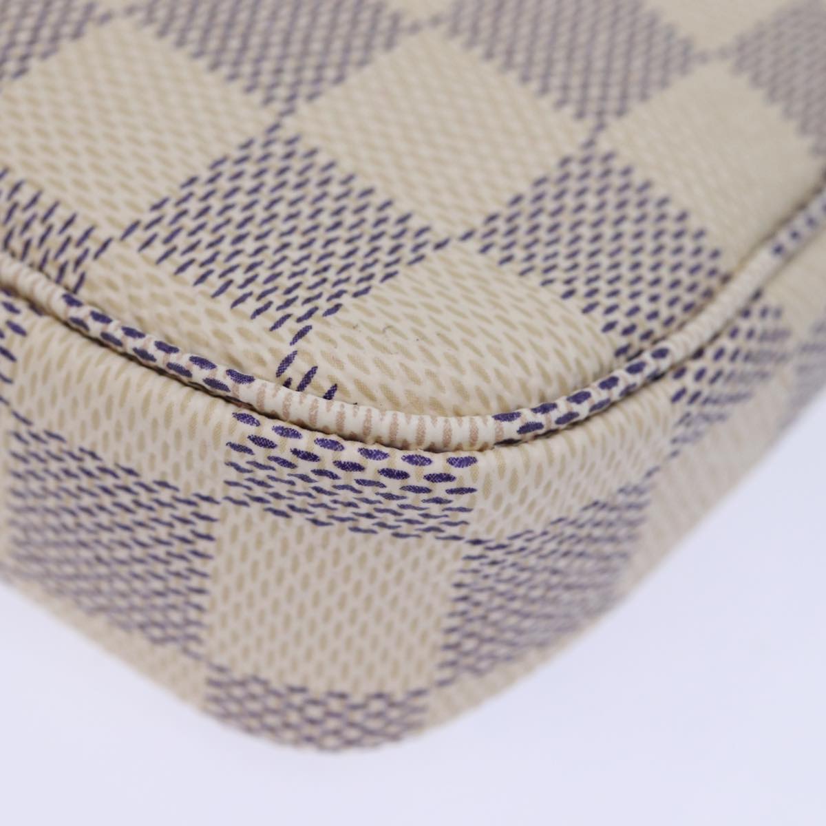 LOUIS VUITTON Damier Azur Mini Pochette Accessoires Pouch N60487 LV Auth 73189SA