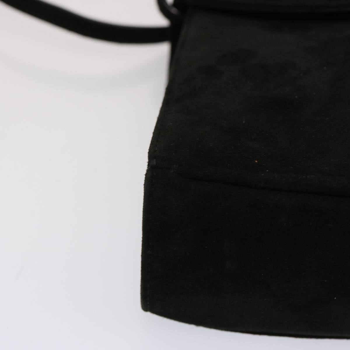 Salvatore Ferragamo Shoulder Bag Suede Black Auth 73193