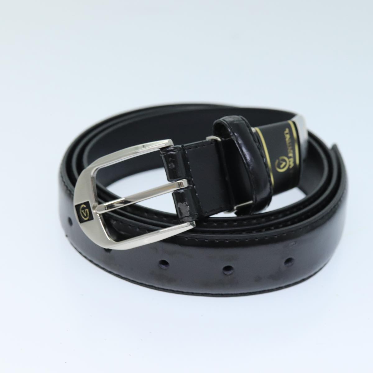 VALENTINO Card Case Leather Belt set Black Auth 73194 - 0