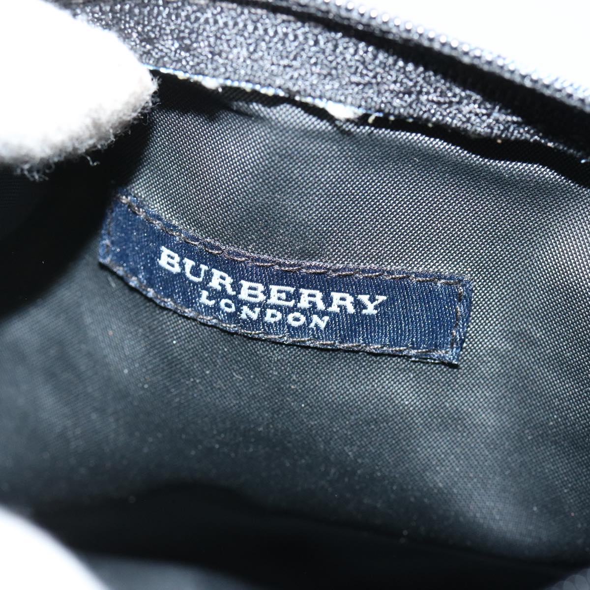 BURBERRY Nova Check Hand Bag Nylon Blue Auth 73195