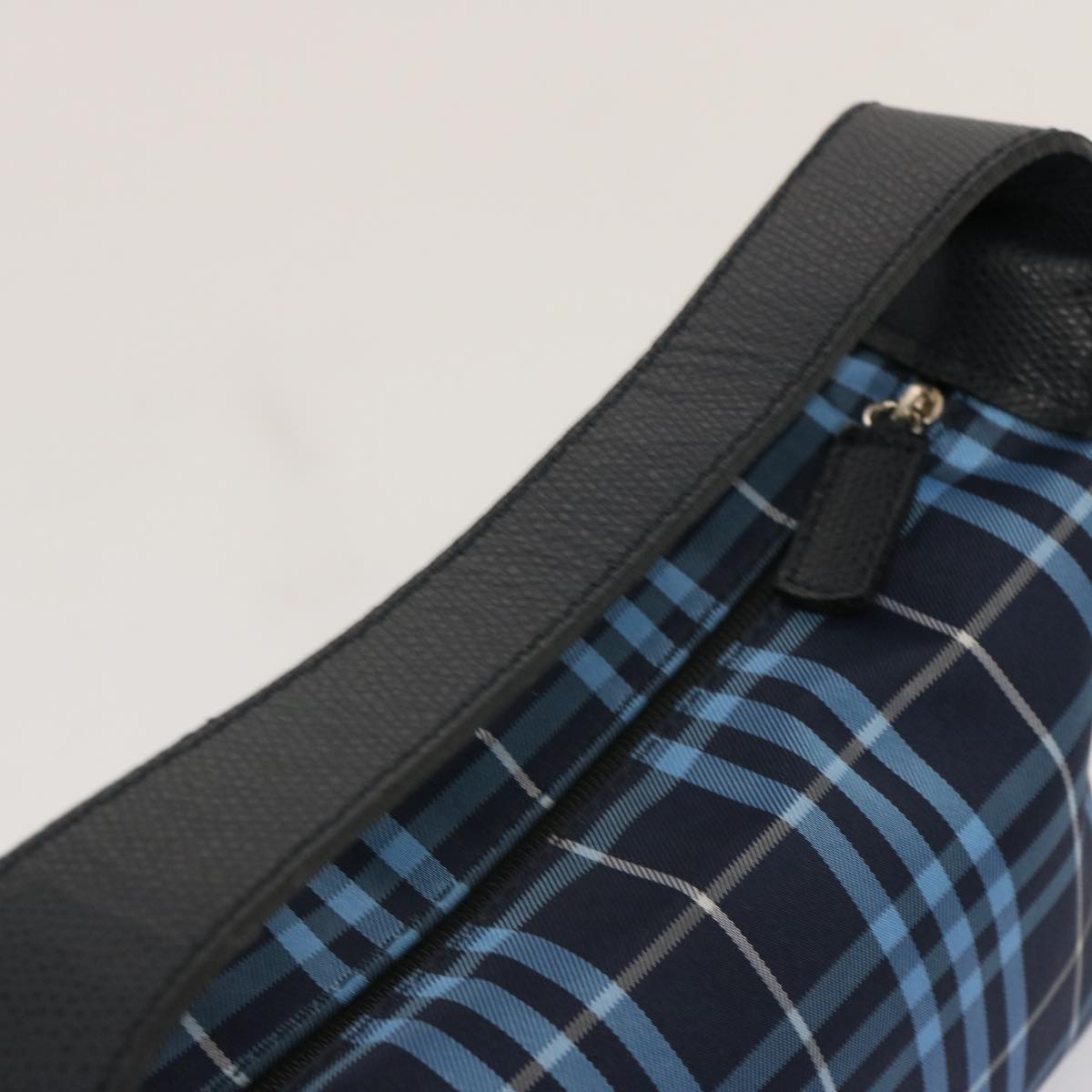 BURBERRY Nova Check Hand Bag Nylon Blue Auth 73195