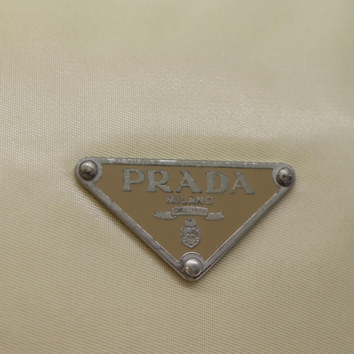 PRADA Shoulder Bag Nylon Cream Auth 73203